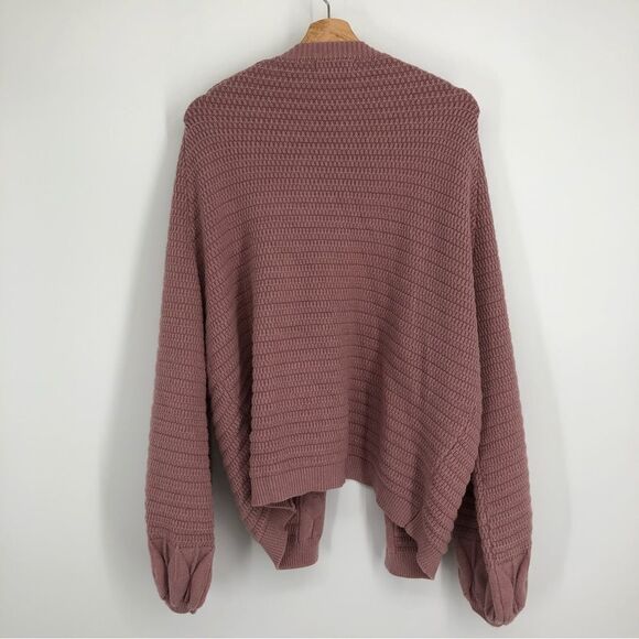 KANCY KOLE Chunky Knit Cardigan Open Front Pink Womens Size XL - Picture 7 of 7